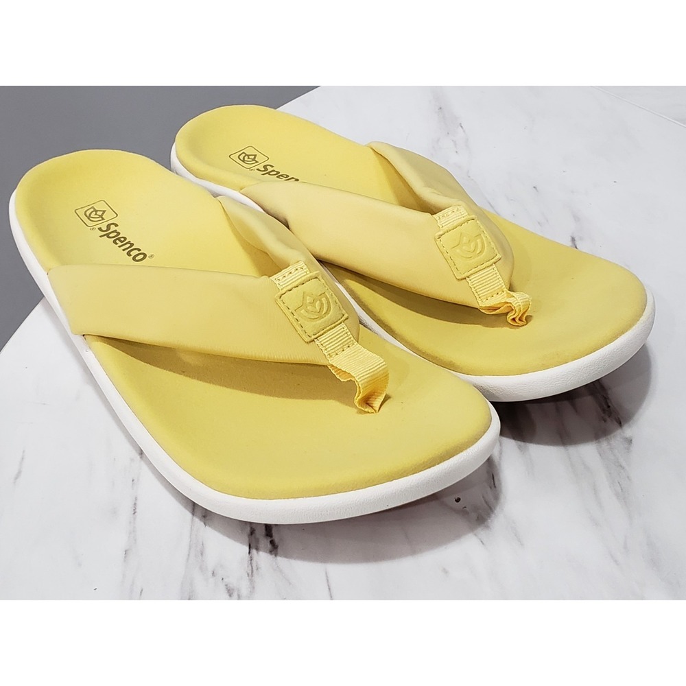 SIZE 12‎ Spenco Victoria Walking Flip-Flop Comfort YELLOW WALKING Thong WACO